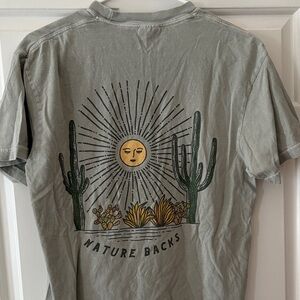 Men's Gray/Geen Graphic T-Shirt